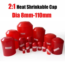 2:1 Red Heat Shrink Boot End Caps Adhesive Glue Lined Waterproof Dia 8mm-110mm