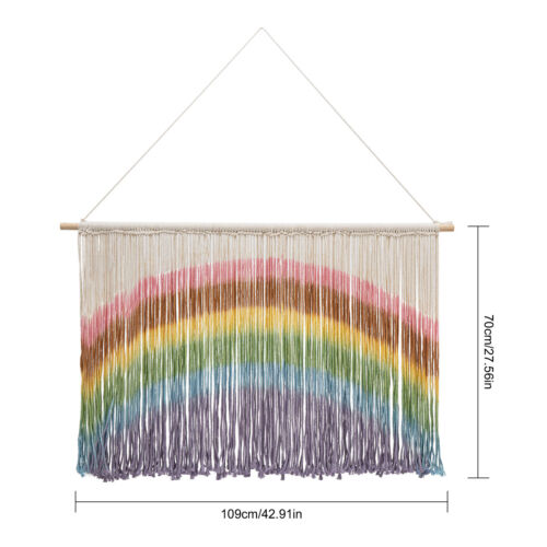 Living Room Rainbow Decor Rainbow Macrame Wall Hanging Bedroom Rainbow Macrame
