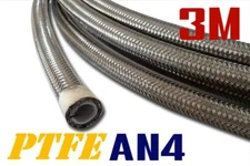 -10 AN 1/2" Braided Stainless Steel PTFE Teflon Fuel Hose (Oils, Lubricants) 3M