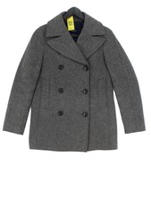 Gant Women's Coat Xs Grey Wool With Polyamide, Polyester Overcoat