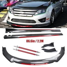 Front Bumper Lip Spoiler Splitter Side Skirt Carbon For Ford Fusion 06-2020