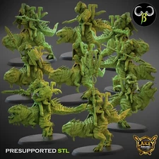 Carnadon Riders | Lizardmen | 3D Printed Miniatures | Clay Beast Creation |