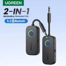 UGREEN Bluetooth 5.2 Receiver 2-in-1 Transmitter 3.5mm Wireless Aux For TV Car