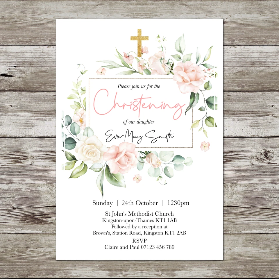 Christening Baptism Invitations - personalised holy communion, confirmation - Image 4 of 4