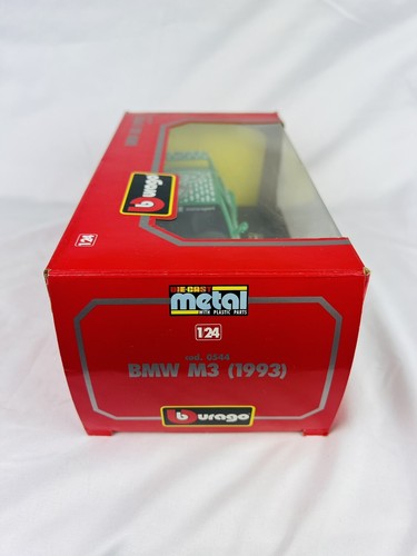 Burago 1:24 BMW M3 1993 Tic Tac verde diecast 1993 coche - ¡DAÑADO POR FAVOR LEER!¡! - Imagen 11 de 12