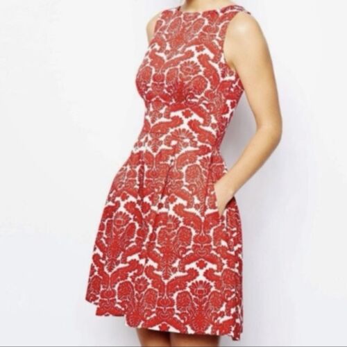 Women’s Closet London Brand Retro Pleated A-Line Sleeveless Dress Size 8