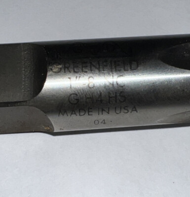 Greenfield  1''- 8 NC HS GH4 Hand Threading 4 Flute Tap - Made in the USA