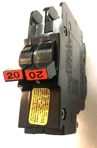 FPE Federal Pacific 20 Amp 2 Pole NC220 Stab-Lok Breaker Mini THIN NC - Picture 3 of 9