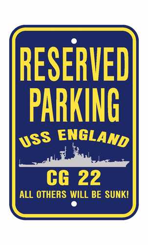 USS ENGLAND CG 22 DLG 22 Parking Sign U S Navy USN Military Sign PSNBY - Picture 3 of 4