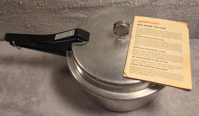 Mirro-matic Six Quart Pressure Cooker Regulator Jiggler Meat Rack Seal & Booklet