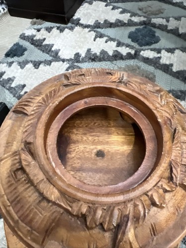 Vtg 3 Tier Hand Carved Monkey Pod Pineapple Lazy Susan Serving Party Tray Tiki - Picture 4 of 23