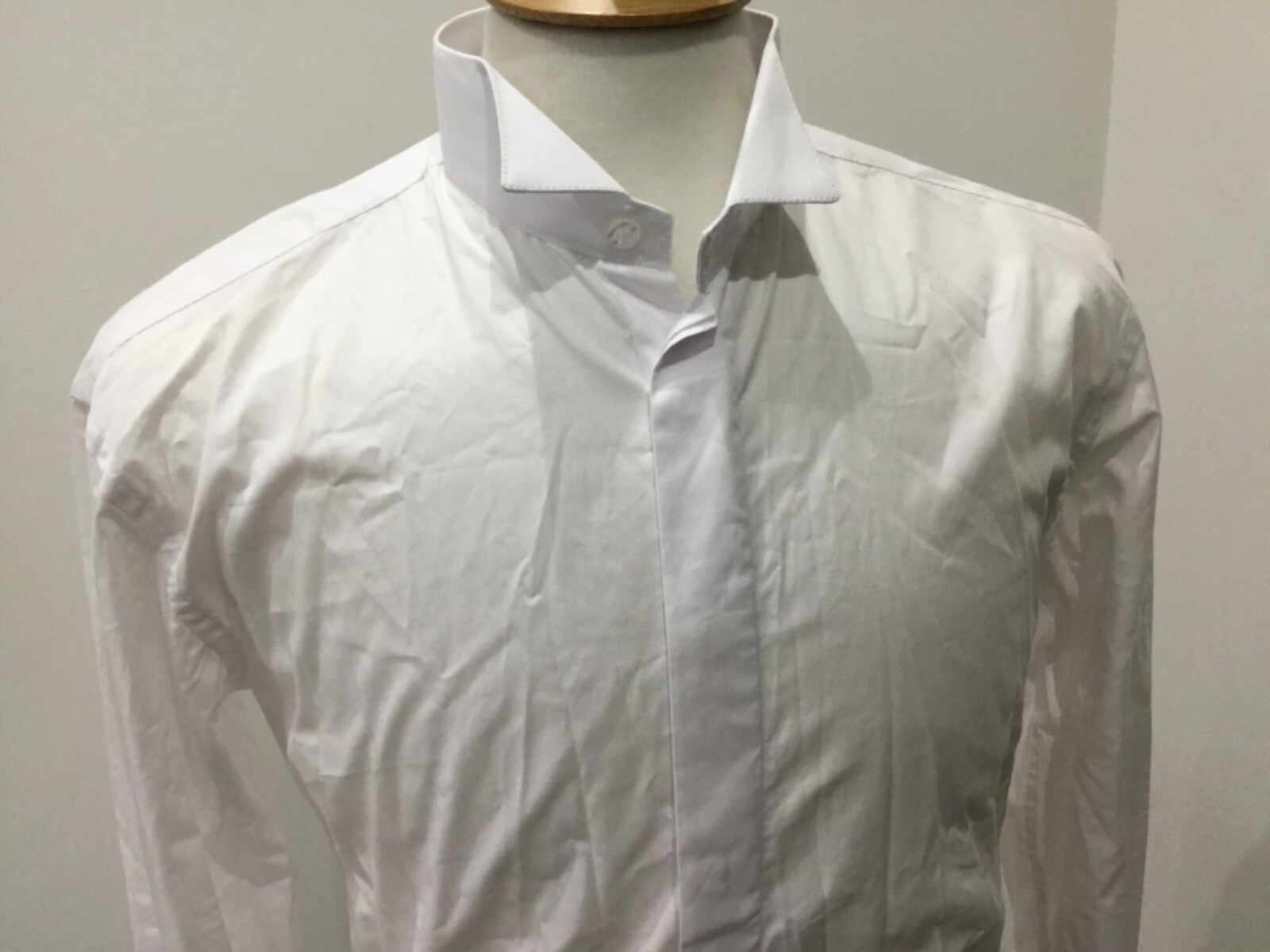 ALEXANDER DOBELL mens White Formal wing collar Shirt Double Cuff 14.5 collar NEW