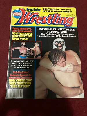 Inside Wrestling Oct 1983 (Mr. Wrestling II & Larry Zbyszko on the cover) VTG