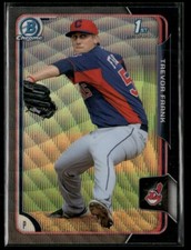 2015 Bowman Chrome Black Wave Refractor #BC129 Trevor Frank Indians
