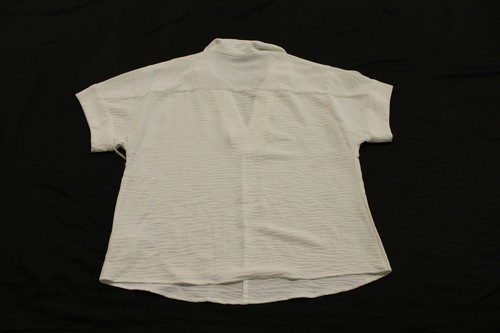 Worthington Women's Solid Short Sleeve V-Neck Top JL3 White Medium NWT - Picture 3 of 3