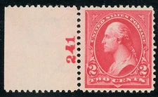 US Scott #267 George Washington 1895 Triangles 2¢ Carmine Plate# MNH**FREE SHIP*
