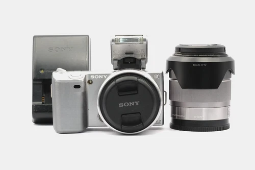 Sony Alpha NEX-5 Digital Camera Body + 16mm + 18-55mm OSS +Flash, Charger.......