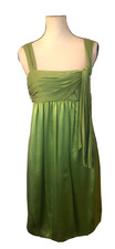 NWT Adrianna Papell Boutique Pleated Silk/Poly Bubble Hem Party Dress Lime 10