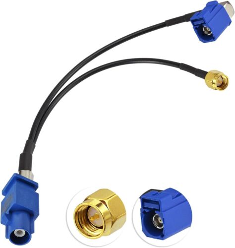 Fakra C Stecker auf Buchse rechter Winkel SMA Stecker Splitter Kabel für FM AM GPS Antenne - Bild 2 von 5