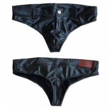 Mens Faux Leather Micro Shorts Spandex Latex Hot Pants Low Waist Booty Shiny Bar