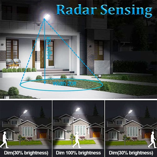 Outdoor Commercial Solar Street Lights Motion Sensor Lamp Dusk To Dawn Road Lamp - Picture 10 of 16