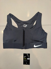 NIKE PRO COMBAT DRI-FIT FRONT ZIP SPORTS BRA WOMENS SIZE L