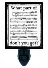 Music Themed Decorative Photo Night Light, What Part Don't You Get?, Notes