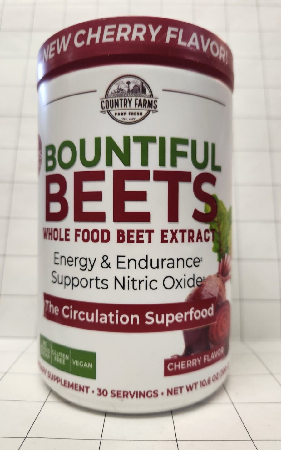 Country Farms Bountiful Beets Wholefood Beet Extract Superfood Powder 10 oz 30 Servings