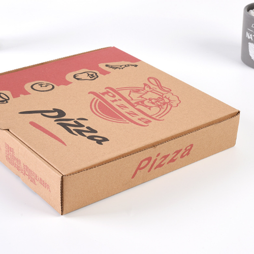 100 Caja Postal de Pizza Impresa para Llevar Marrón Natural Kraft Panadería Caja - Imagen 2 de 9