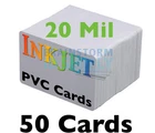 50 - Thin *20 mil* Inkjet PVC Cards - For Epson & Canon Inkjet Printers