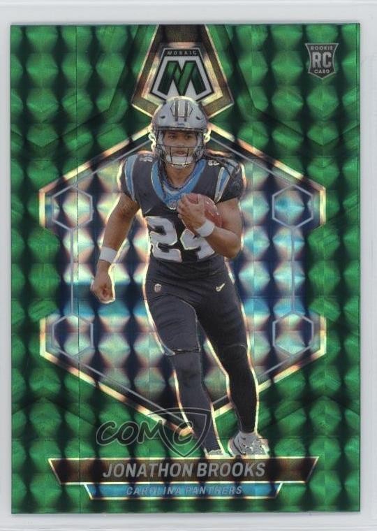 2024 Panini Mosaic Rookies Green Prizm Jonathon Brooks #345 Rookie RC 15ik