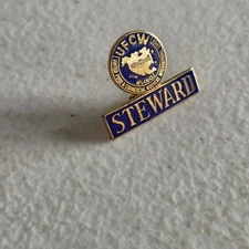 Vtg UFCW United Food Commercial Workers Union Steward Gold Tone Lapel Pin