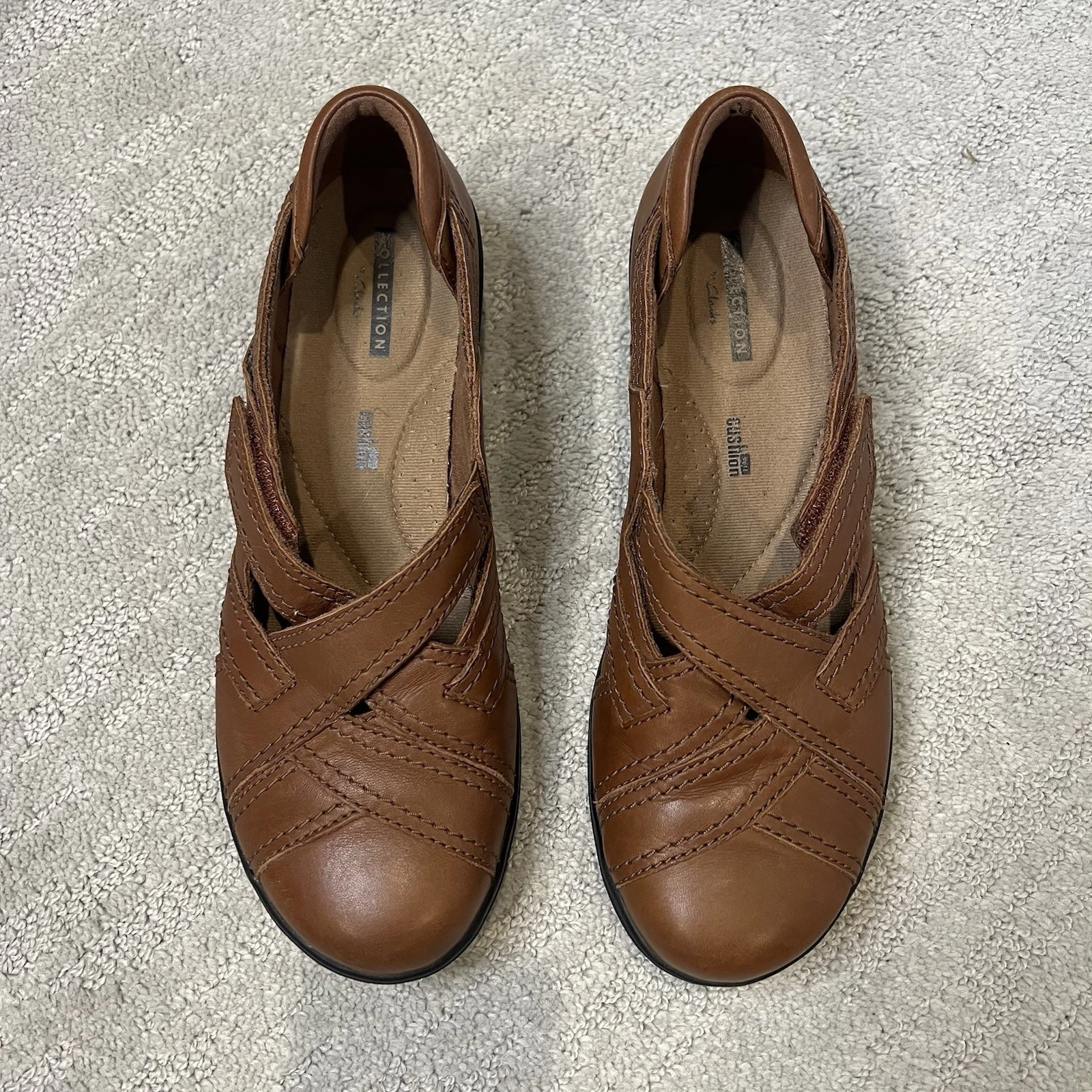 CLARKS Clark’s sandalo comodo in pelle marrone taglia 5 5 D attacco Clark’s