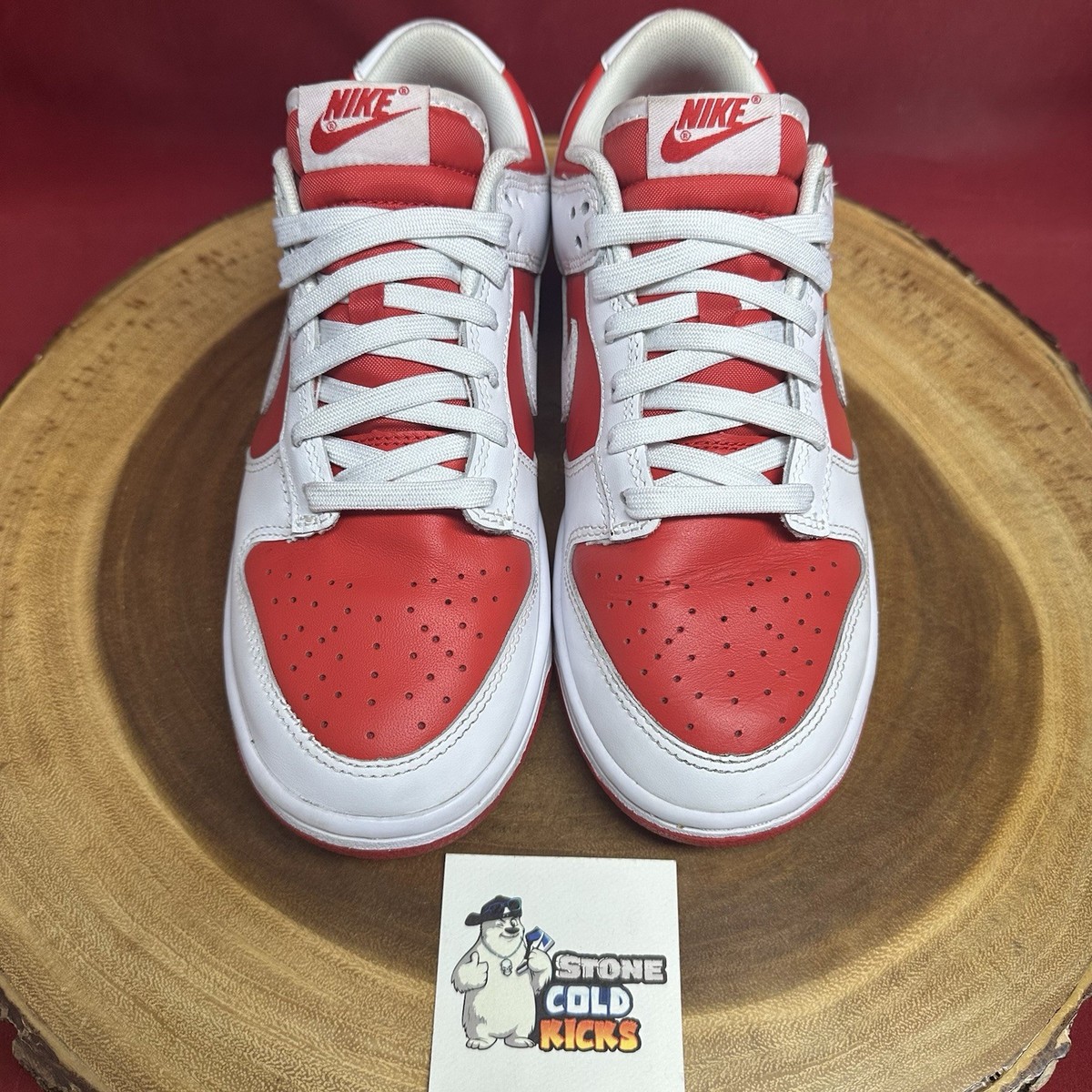 Nike Dunk Low‎ Retro Championship Red DD1391-600  Size 8 NIKE DUNK LOW CHAMPIONSHIP RED (2021) SIZE 9.5 MEN DD1391  main image 4