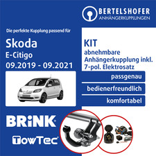 Für SKODA E-Citigo Typ NE1 09.2019-09.2021 AHK abnehmbar +7pol spezifisch E-Satz