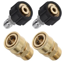 Pressure Washer Adapter Set, Quick Connect Kit, Metric M22 15mm Female to M22...
