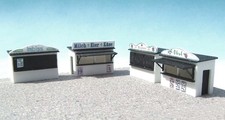 4 Stk. Marktbuden,  Bausatz aus Polystyrol cnc gefräst,  Spur Z   M  1:220