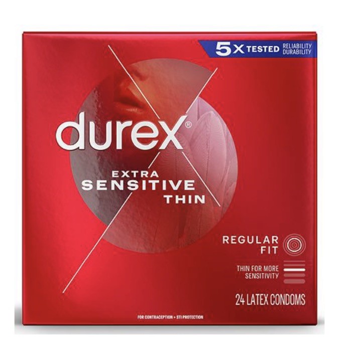 Durex Extra Sensitive Thin Regular Fit  Latex Condoms New Sealed 3 Pack 72 Total