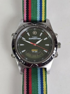Timex Expedition Watch Men's Green Dial Analog/Digital New Battery ,Band Working