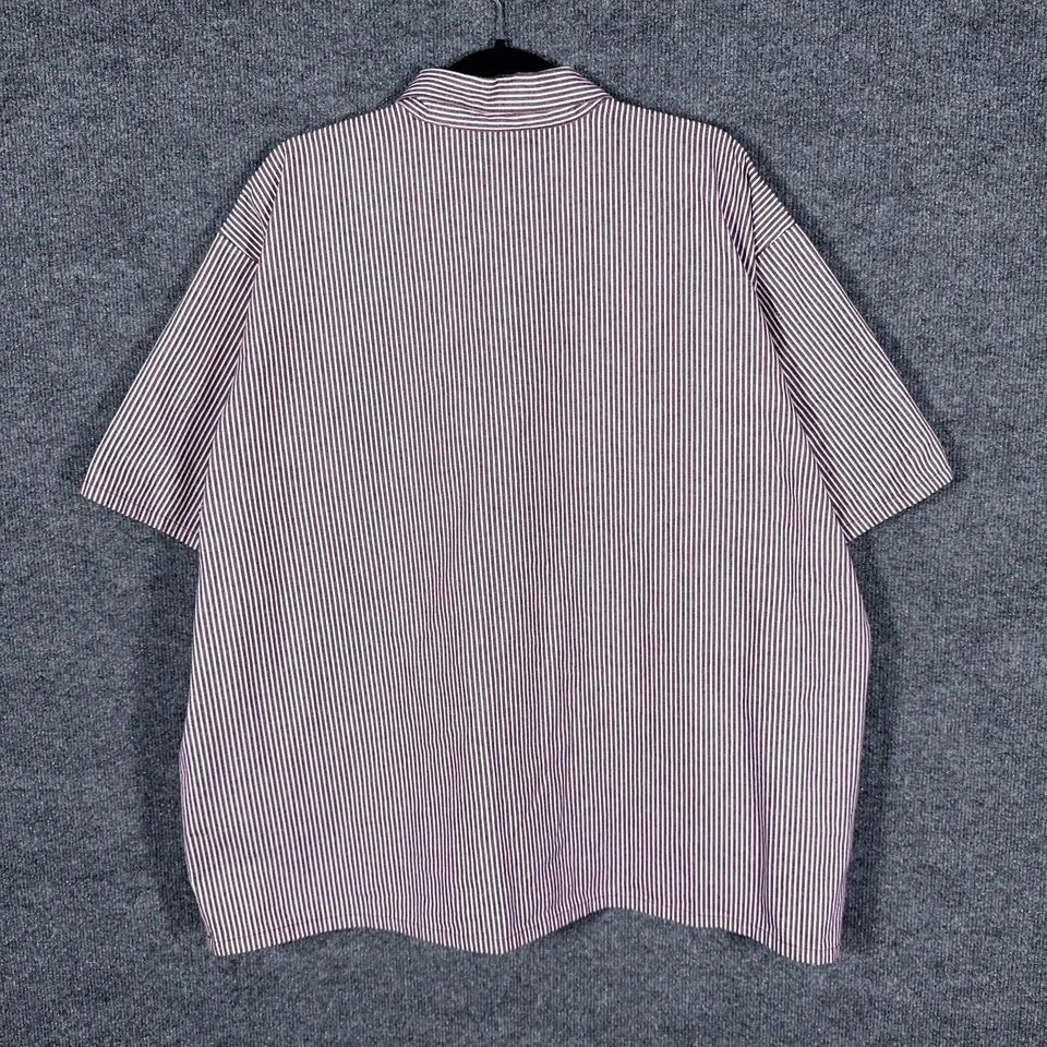 Camisa Ben Davis Para Hombre 2XL Recortada Rayas Cremallera Manga Corta Hecha en EE. UU. Roja Foto 4 de 4