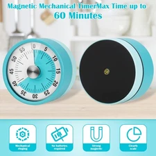 60-Minute Kitchen Timer Visual Countdown Magnetic Wind Up Loud Ring for Cooking