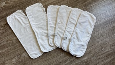 6 Thirsties Hemp Cotton Cloth Diaper Inserts Lot Medium & Large Pre-Owned