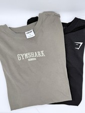 Lot of 2 Gymshark Mens Small Shirts 1-longsleeve Crewneck Olive 1-vital Seamless