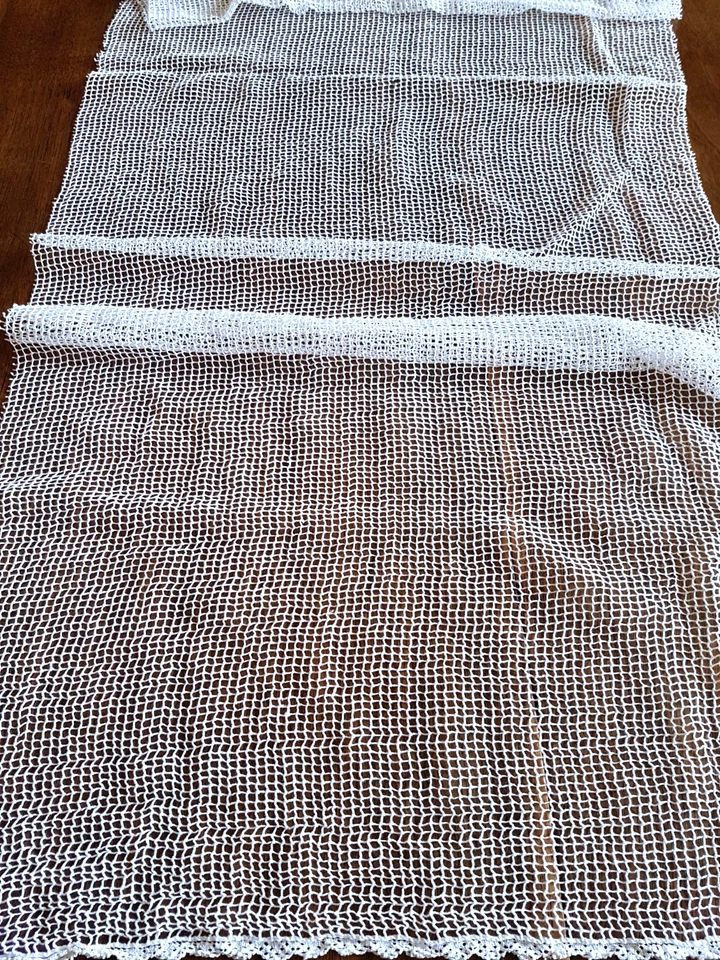 170 cm de filet de coton ancien, largeur 48 cm - Photo 2/4