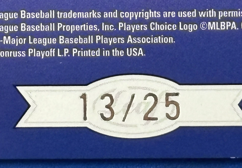 2004 Leaf Limited Spotlight Gold SP Vinny Castilla 13/25 #160 Rockies Braves - Image 3 of 3