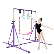 FC FUNCHEER Foldable Gymnastics Bar,5FT Horizontal bar,Adjustable Kids Traini...