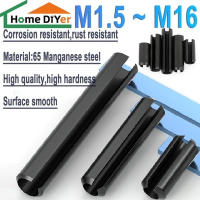 65 Manganese steel Slotted Spring Tension Pin Sellock Roll Pins M1.5 M2 - M16