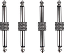 Guitar Pedal Connectors, 6.35Mm 1/4" Male to Male Straight Plug Adaptors for G