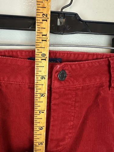 Talbots High Waist Straight Leg Red Corduroy Pants Size 12 Petite Soft 5 Pocket - Picture 4 of 13