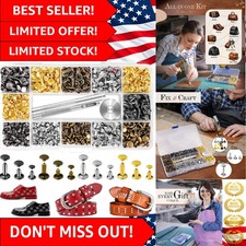 240 Sets Double Cap Brass Rivets Kit with Tools - Perfect for DIY Leather Crafts